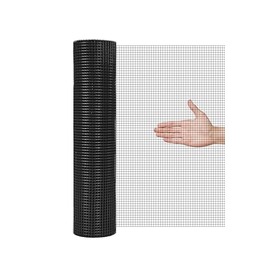 Black Hardware Cloth, 1/2 Inch, PVC Vinyl Coated 19GA Chicken Wire, Rustproof & Weather-Resistant Welded Fence for Chicken Coops, Garden Protection, Raised Beds, Pest Barrier (25-PVCHC-48X100)