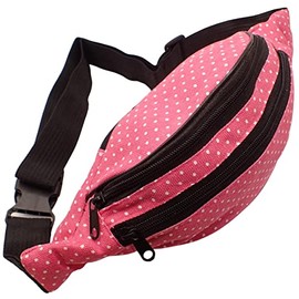 Topkids Accessories Fashion Bum Bags Floral Bumbags Festival Bum Bags Bum Bag Bumbag Bumbags for Ladies Travel Bag Waist Bag Fanny Pack for Adults, Women, Ladies, Men (Polka Dot Pink)