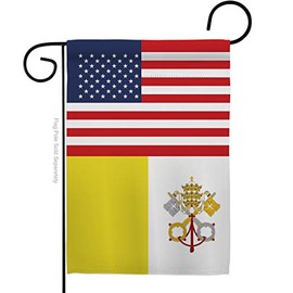 Vatican City US Friendship Garden Flag Regional USA American Alliance World Country Particular Area Small Decorative Gift Yard House Banner Double-Sided Made In 13 X 18.5
