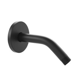 JPHOMES 6 Inches Shower Arm with Flange and Thread Sealing Tape, Wall Mount Shower Head Extension Arm Replacement for Fixed and Handheld Shower Sprayer, Matte Black
