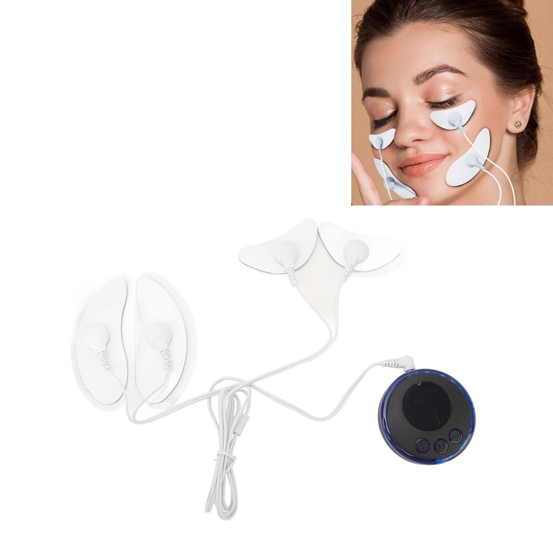 Facial Microcurrent Massager with 4 Patches Tightening Improve Circulation Low