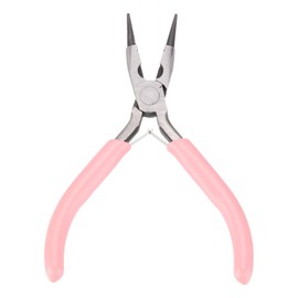 HARFINGTON Round Nose Pliers 5" Mini Jewelry Pliers with PVC Handle & Cutter for Beading Jewelry Making Wire Wrapping DIY Craft Hobby, Pink