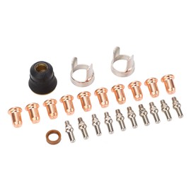 IPT40 Plasma Cutter Nozzle and Electrode Tip Replacement Set, 24 Pieces, Brass Zinc Alloy Stainless Steel, compatible with CUT 55DS Pro and CUT 65DS