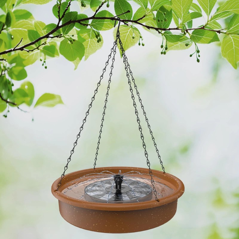 Outdoor Solar-Powered Bird Bath Fountain: Updated Hummingbird Design for Gardens