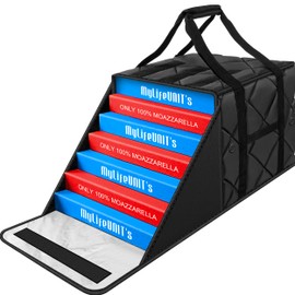 MyLifeUNIT Pizza Bag for Delivery, Thermal Insulated Pizza and Food Delivery Bag, 16" x 16" x 14" Pizza Warmer Bag, Holds 6-7 Large 14" Pizza Boxes, Hot Pizza Carrier Insulated Bags