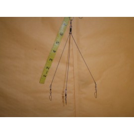 HAND MADE 15 CRAPPIE,UMBRELLA,BASS RIG,TESTED IN ALABAMA, 3 ARMS .035X7",6",5", 5 EACH.