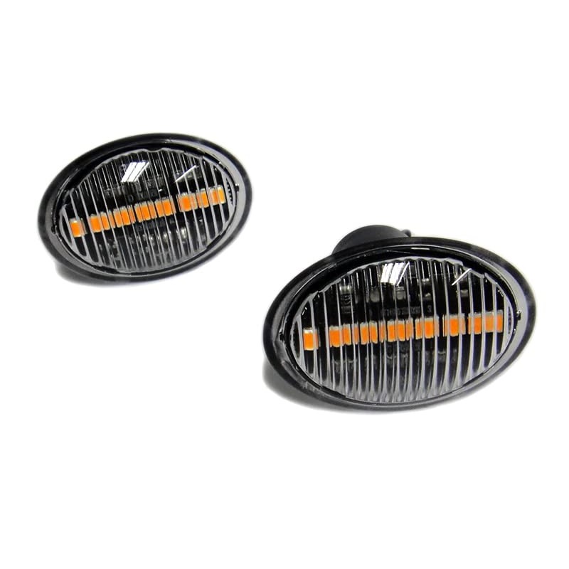 2x Clear Lens Side Indicator Amber LED Marker Repeater Light