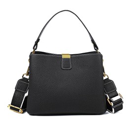 imeetu Women's High Quality Genuine Leather Shoulder Bag, 3-Way Storage Bag, 3-Way Handbag, Cross-body Shoulder Bag, High Visibility, Self-Standing Design, Bottom Beach, Lightweight, Small, Stylish,