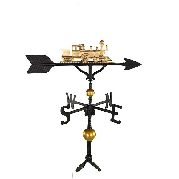 Montague Metal Products 32-Inch Deluxe Weathervane with Gold Train Ornament