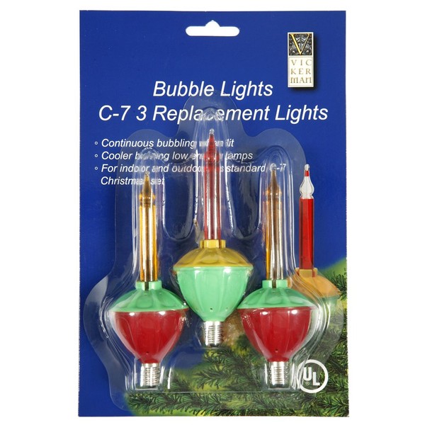 Vickerman 3-in-1 Pack C7 Multicolored Bubble 5-watt Replacement Bulb