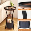 Yusong Round Side Table, Small Drink Table for Small Spaces,