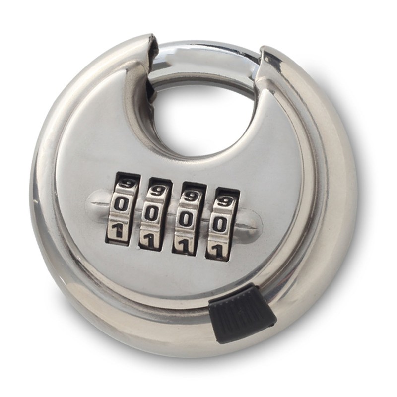 Security Padlock 4 Digits Waterproof Resettable Combination Lock Stainless Steel