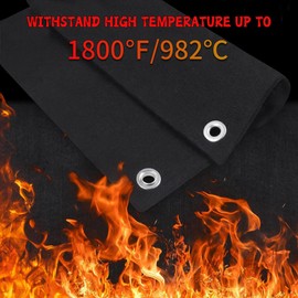 kaidun Welding Blanket Fireproof, 2 Pieces of 12'' x 12'' Opening Shape Heat Shield Mat for Plumbing Brazing Soldering Copper Pipe, Fire Flame Resistant Cloth Rag, Solder Plumbers HVAC Torch Protector