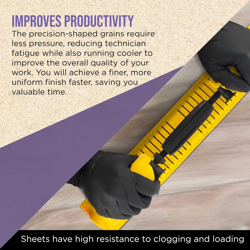 Dura-Gold Premium 400 Grit PSA Purple Film Ceramic Longboard Sandpaper,