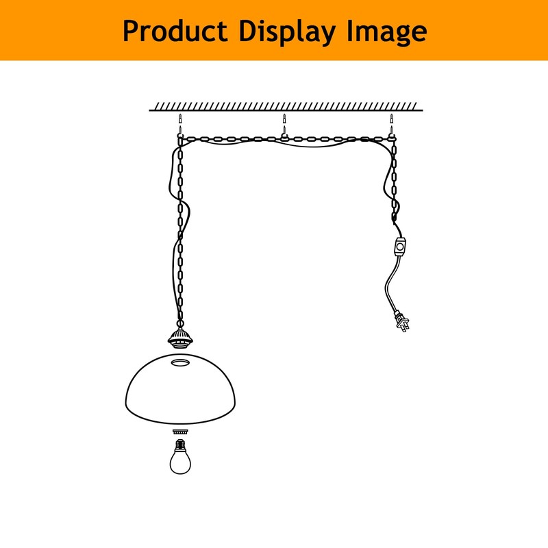 WEIYOUDJ Plug in Pendant Light Alabaster Glass Shade Hanging Lamp