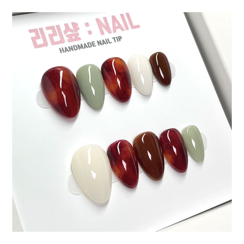 Autumn Garden Handmade Nail Tips - Short Nose Pin /