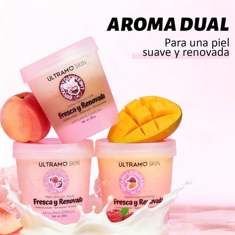 ULTRAMO Exfoliante, Exfoliante Corporal para Cuerpo, Rostro, Manos y Pies