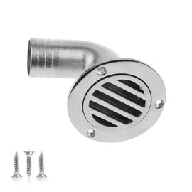 SHENGHUISS Boat Deck Drain,1 1/2 Inch (38MM) 90 Degree Floor Deck Drain Scuppers Marine Stainless Steel 316 Deck Drain with 3 Screws