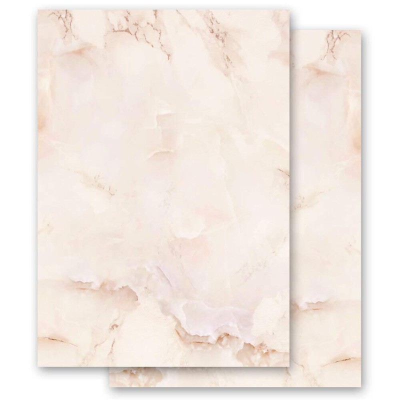 Letter Paper Marble & Structure Marble Terracotta DIN A5 Format