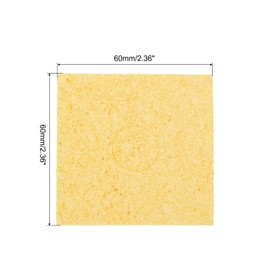 sourcing map 15PCS Soldering Sponge 60 x 60mm Square with Holes Deep Cleaning Pad Welding Tip Iron Replacement for Cleaning Soldering Iron 2mm Natural Thickness 11mm Water Absorption Thickness