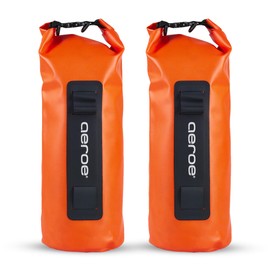 aeroe 8L Heavy Duty Dry Bag Orange 2-Pack | 100% Waterproof IP65 | Stable Secure Attachment – Fits Spider Rear Rack, Front Rack, or Handlebar Cradle – Welded TPU
