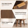 ELYKEN Narrow Side Table, Fluted Nightstand with Drawers, Wooden Small