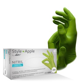 Med-Comfort Apple Nitrile Gloves, Pack of 100, Size L, Powder-Free, Apple Style Nitrile Disposable Gloves, Disposable Gloves in Sizes XS, S, M, L, XL