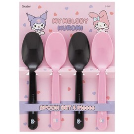 Skater S-18P-A Sanrio Spoon, Set of 4, Plastic, 5.9 inches (15 cm), My Melody, Chromi, Made in Japan