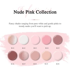 Beautpal Gel Nail Polish Set- 10 Colors Nude Gel Polish All Seasons Skin Tones Pink Neutral Shimmer Gel Polish Kit, Soak Off LED Gel Nail Kit Manicure DIY Home