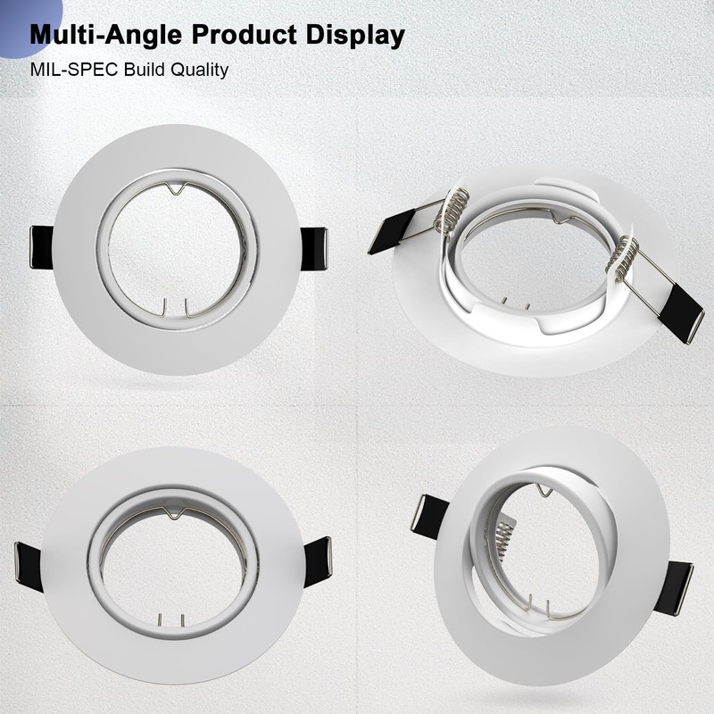 6 Pack Recessed Lighting Trims, MR16 GU10 GU5.3 Holders, 3