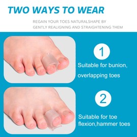 Nolimvita Hammer Toe Straightener Corrector - Bunion Corrector for Women Big Toe, Toe Straighteners for Curled Toes, Crooked, Overlapping Toes, Toe Spacers for Women/Men (12 Pack, Large Size)
