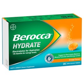 Berocca Hydrate Electrolytes + B Vitamins Effervescent Tab (Orange ) X 20