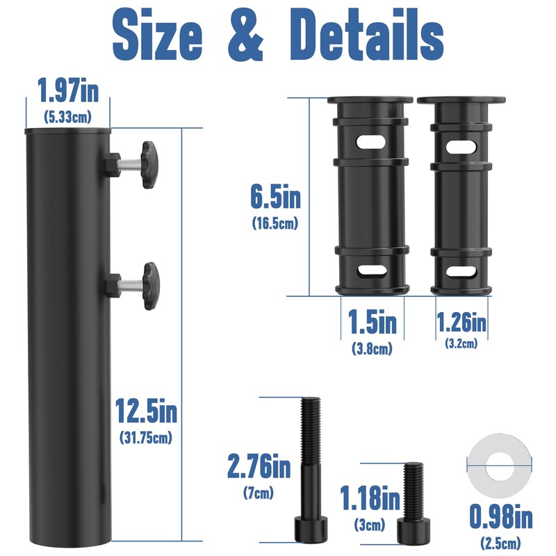 Universal Umbrella Pole Mount Replacement, Stainless Steel Umbrella Pole Bracket,