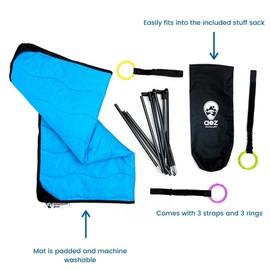 A to Z Adventure Gear, Lay and Play Adventure Mat, Portable Baby Activity Gym and Play Mat, Travel Friendly, Easily Packs Into Included Stuff Sack