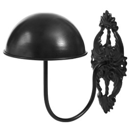 MyGift Set of 2 Wall-Mounted Black Metal Hat & Wig Display Racks