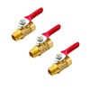 3 Pcs 1/4 Npt Brass Ball Valves,1/4 Inch Male to