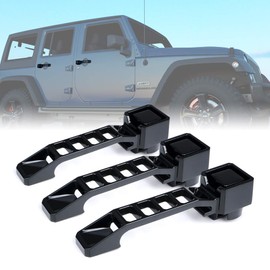 Xprite 3 Piece Heavy Duty Aluminum Door Handle Set Compatible with 2007-2018 Jeep Wrangler JK