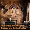 2 Pack Turkey Fan Mount Kit Wooden Wall Mounted Turkey