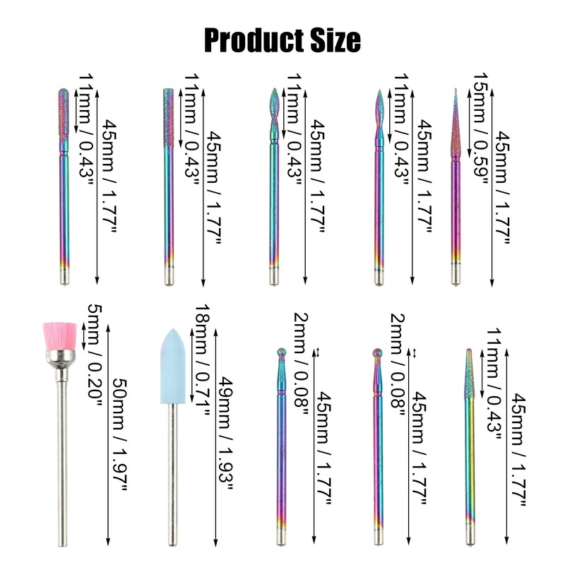VOCOSTE Nail Drill Bit Set, Drill Bit Set, Gel Nail