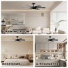 SHOWDI 42 Inch Ceiling Fan with Lights and Remote, 6
