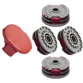 Txdzking 4 Strimmer Spool Line 1 Caps Compatible with Flymo Contour 500E Mini/Multi/Power Trim Grass Trimmer,Strimmer Spool for Flymo FLY021/513937191 Spools