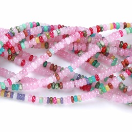 2x4MM 150PCS Colorful Crystal Quartz Tube Rondelle Abacus Disk Spacer Loose Beads for Jewelry Making Bracelet DIY Accessories