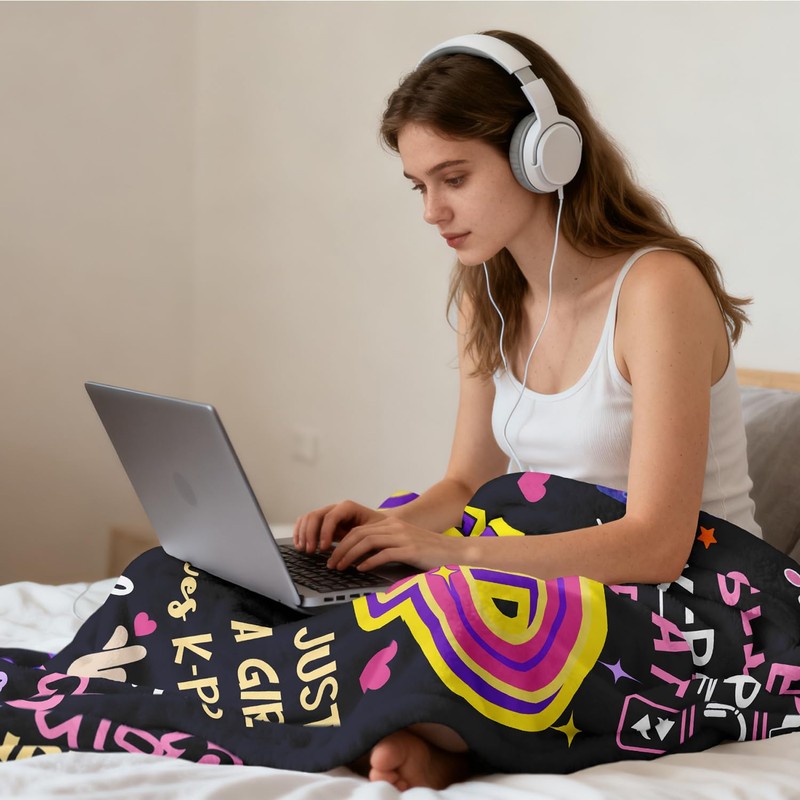 Uckoq Kpop Gifts for Teens Girls Women, Kpop Soft Throw