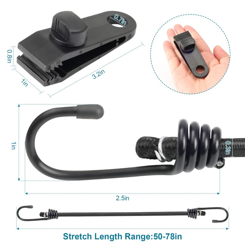 Unbranded Heavy Duty Bungee Cords Super Elastic Bungee Cord with