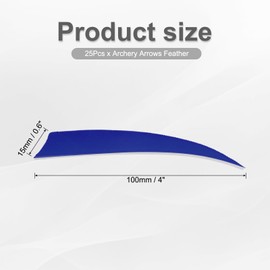 PATIKIL Arrows Vanes 4 Inch, 25 Pack Left Wing Arrow Feather Turkey Fletching Archery Accessories for DIY Target Shooting Hunting, Navy Blue