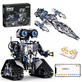 STEM Space Robot Building Kit for Kids Ages 8-12 with Remote Control, Technic Coding Robotic Toys for 8-14 Year Old Boys Girls, Buildable 2 in1 Models with 1468 PCS