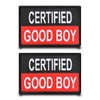 Pack of 2 CERTIFIED GOOD BOY Funny Flag Patch Recognized