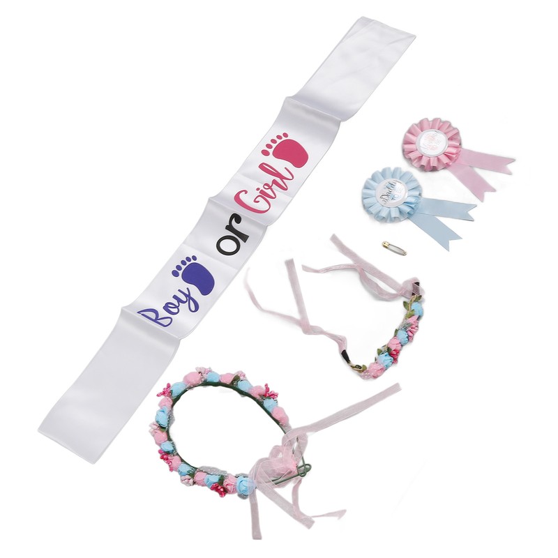 Boy Girl Gender Headband Decoration Sash Maternity Gender Sash Belt