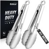 Eddeas 2 Pcs 7 Inch Small Tongs, Heavy Duty Stainless