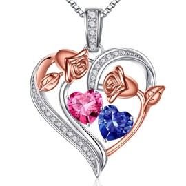 Iefil Christmas Gifts for Women - Christmas Presents, Stocking Stuffers for Women, Christmas Gifts Ideas, Christmas Gifts for Wife Girlfriend| October Tourmaline Jewelry, December Tanzanite Necklace